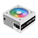 Corsair CX Series™ CX750F RGB White — 750 Watt 80 Plus® Bronze Certified Fully Modular RGB White PSU